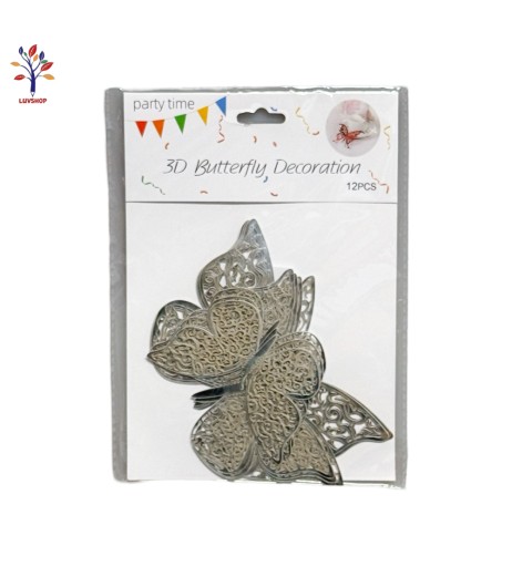 Decorative butterflies #p 12/set silver