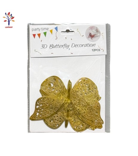 Fluturi decor #p 12/set auriu