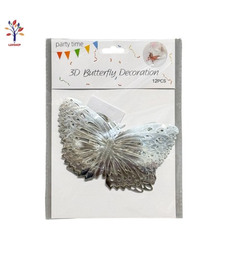 Decorative butterflies #d 12/set silver