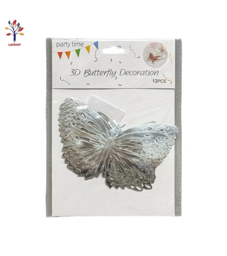 Decorative butterflies #d 12/set silver