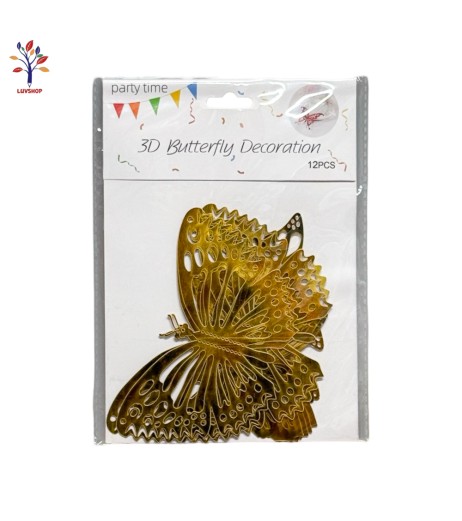 Decorative butterflies #d 12/set gold