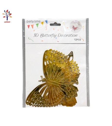 Decorative butterflies #d 12/set gold