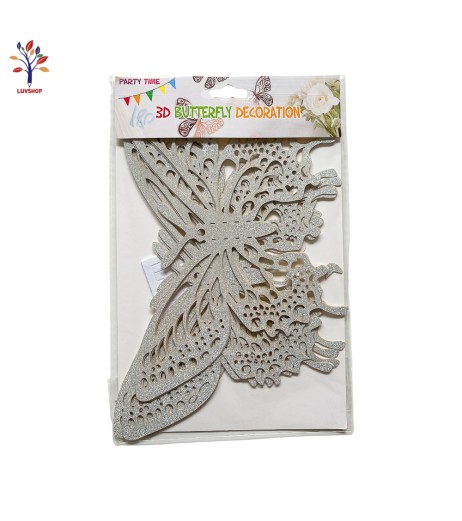 Fluturi 3D 6/set Silver