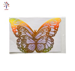 Fluturi decor 6/set bicolor auriu mov