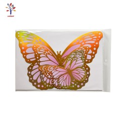 Fluturi decor 6/set bicolor auriu roz
