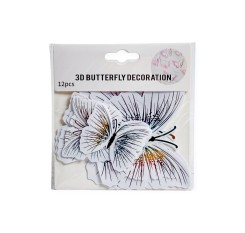 Decorative butterflies T11 white model 1
