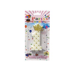 White cake candle number