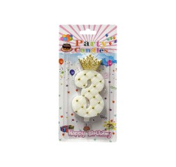 White cake candle number