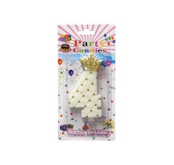 White cake candle number