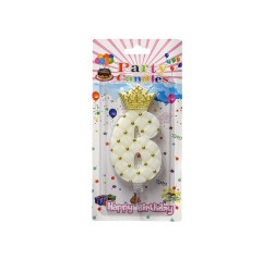 White cake candle number