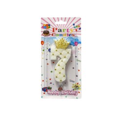 White cake candle number