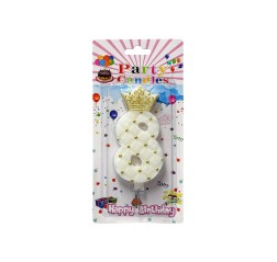 White cake candle number