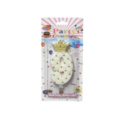 White cake candle number