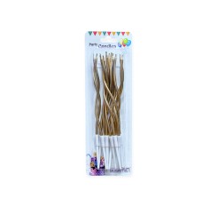 Lumanari tort spirala, roz gold, set 12 bucati