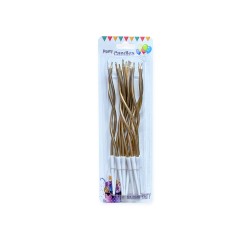 Lumanari tort spirala, roz gold, set 12 bucati Lumanari tort spirala, roz gold, set 12 bucati