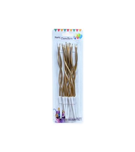 Lumanari tort spirala, roz gold, set 12 bucati Lumanari tort spirala, roz gold, set 12 bucati