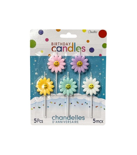 Flower cake candles 5 pcs/set
