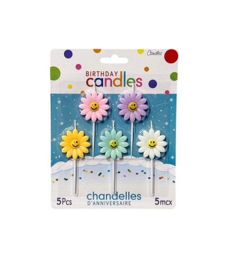 Flower cake candles 5 pcs/set