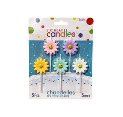 Flower cake candles 5 pcs/set