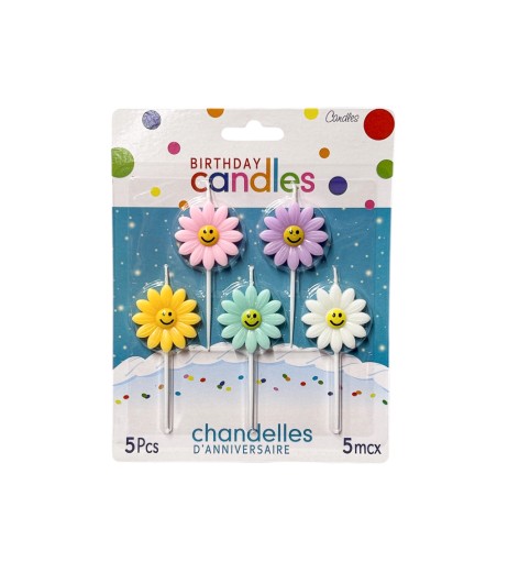 Flower cake candles 5 pcs/set