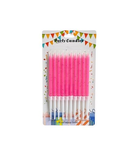 Lumanari tort X4 roz 10/set
