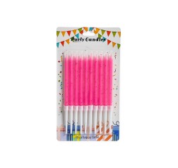Lumanari tort X4 roz 10/set