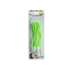 Lumanari tort spirala cu sclipici, lime green, 12/set