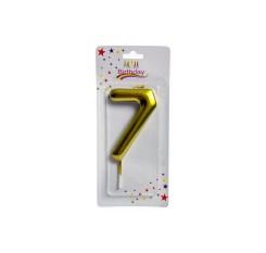 Lumanare tort aurie 9 cm cifra 7