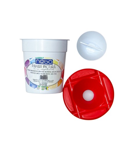 Pahar plastic pentru pictura 1 compartiment