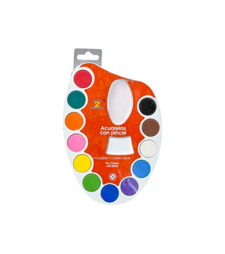 Acuarele 12 culori display paleta