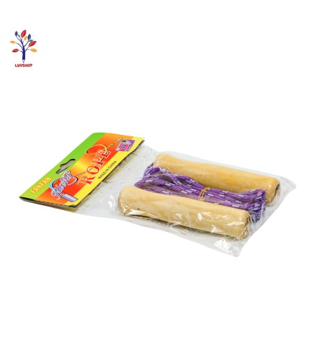 Skipping rope with wooden handle