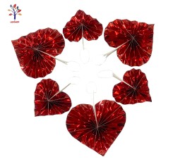 Party decoration red paper hearts 6 pcs/set