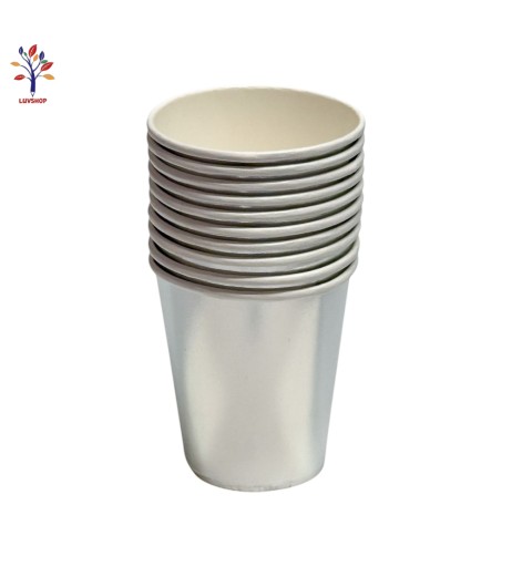 Party cardboard cups 10/set silver