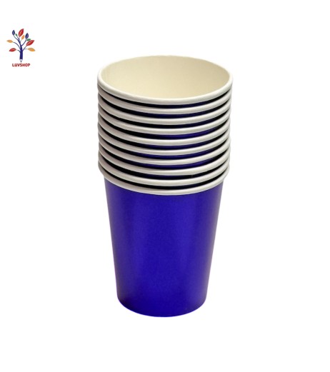 Cardboard party cups 10/set indigo
