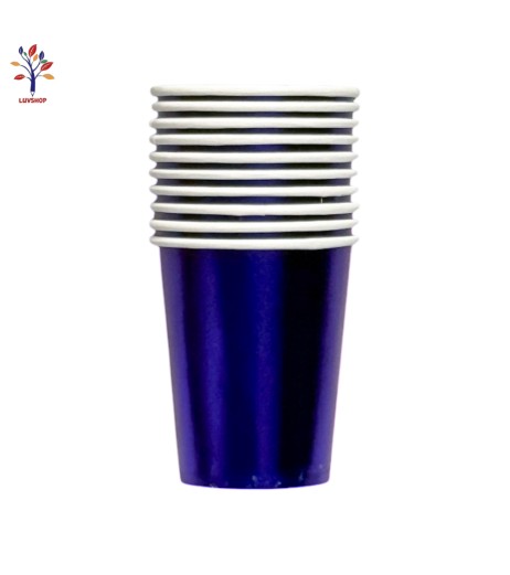 Cardboard party cups 10/set indigo