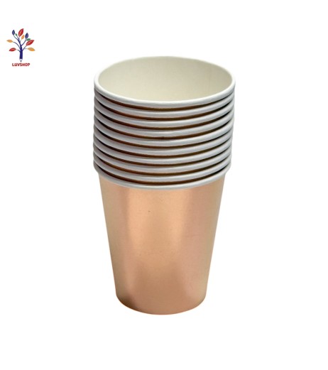 Pahare carton petrecere 10/set roz gold