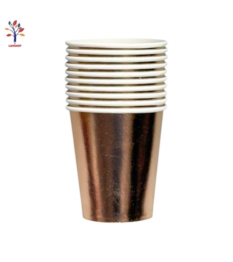 Pahare carton petrecere 10/set roz gold