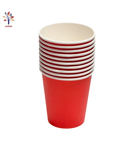 Pahare petrecere unicolor 10 buc/set rosu