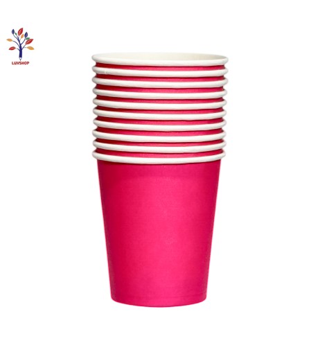 Pahare petrecere unicolor 10 buc/set roz