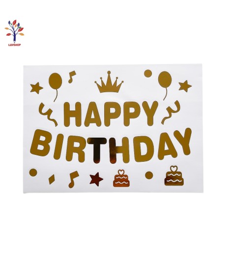 Abtibild Happy Bday auriu Crown