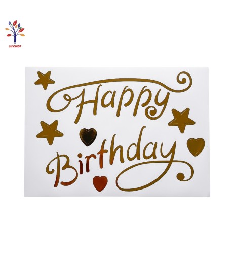 Abtibild Happy Bday auriu Curly