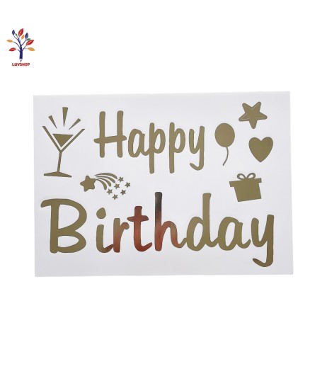 Abtibild Happy Bday argintiu Spark