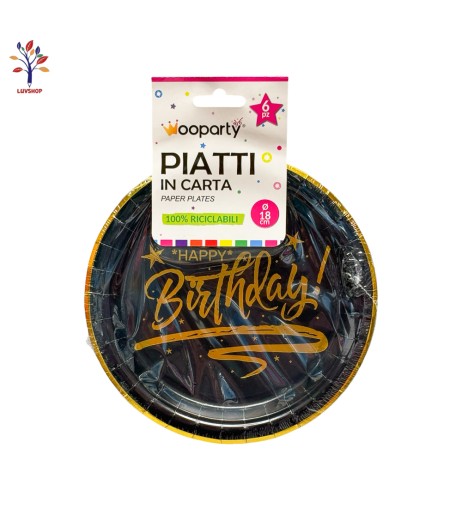 Farfurii petrecere din carton 6 buc/set 18 cm SR015