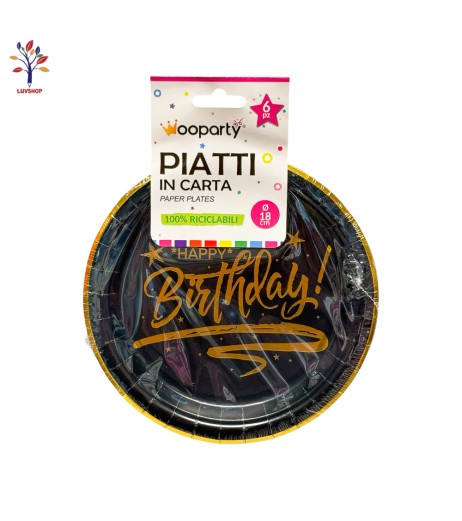 Farfurii petrecere din carton 6 buc/set 18 cm SR015