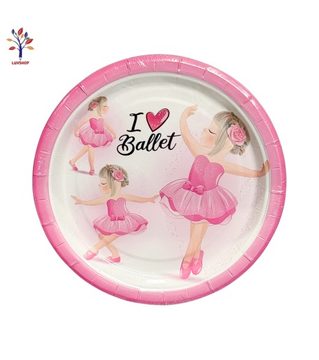 Cardboard party plates 10/set Girl