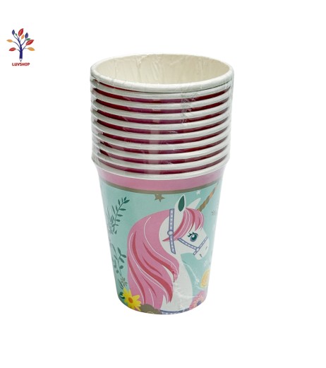 Unicorn cardboard party cups 10/set