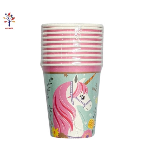 Unicorn cardboard party cups 10/set