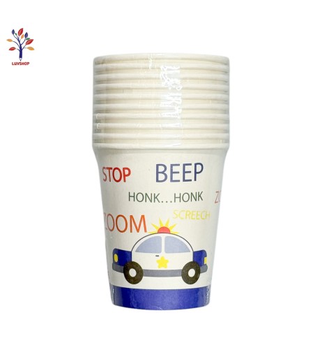Cardboard party cups 10/set Car