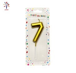 Golden number 7 cake candle