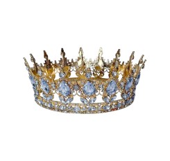 Coronita Queen din metal, aurie strasuri albe